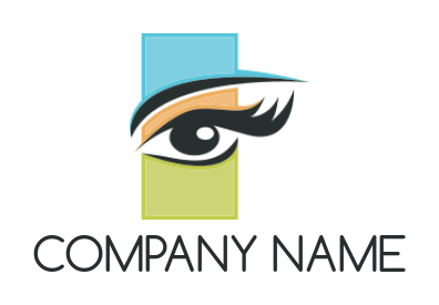 make a beauty logo eye inside a rectangle - logodesign.net