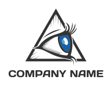 eye inside triangle shape for optometry logo generator