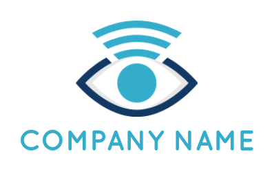 Internet logo maker eye with wifi signal