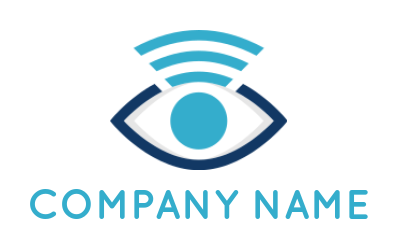 internet logo maker eye with wifi signal - logodesign.net