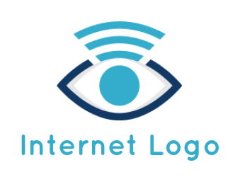 Internet logo maker eye with wifi signal