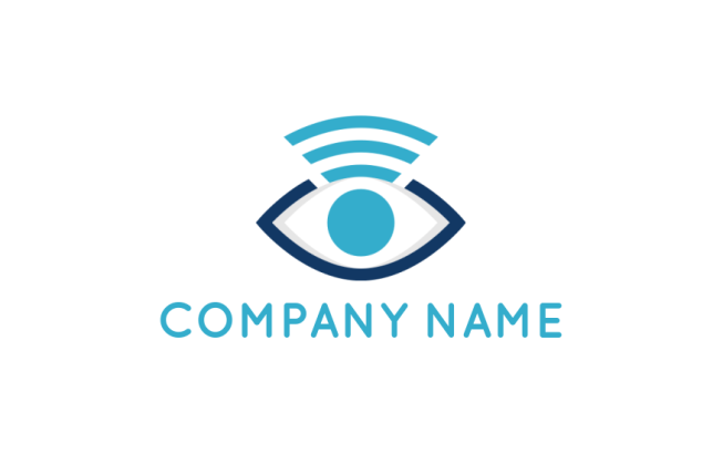 negative space eye in form of chip in laptop | Logo Template by ...
