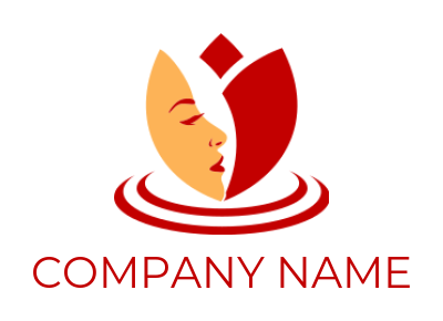 spa logo maker face leaf with swoosh - logodesign.net