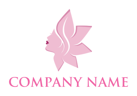 beauty logo image face profile on lotus flower - logodesign.net