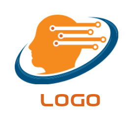 make an IT logo face circuit and swoosh
