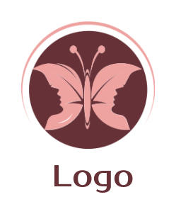 facial profile of women with butterfly inside circle