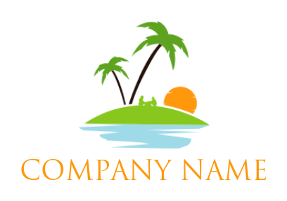 generate a travel logo of family on a beach
