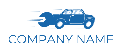 auto shop logo creator car with a spanner back