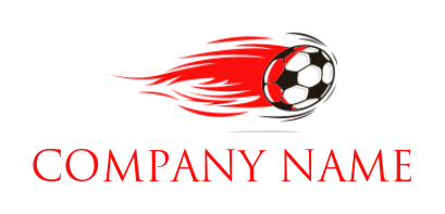 make a sports logo fast soccer ball with flame - logodesign.net