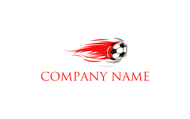 make a sports logo fast soccer ball with flame - logodesign.net