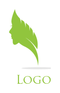 design a spa logo female face profile merged with leaf 