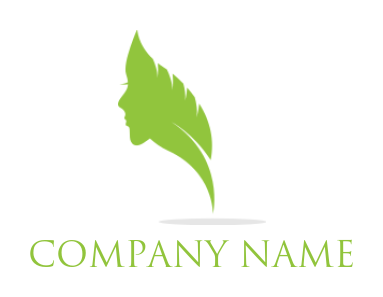 design a spa logo female face profile merged with leaf 
