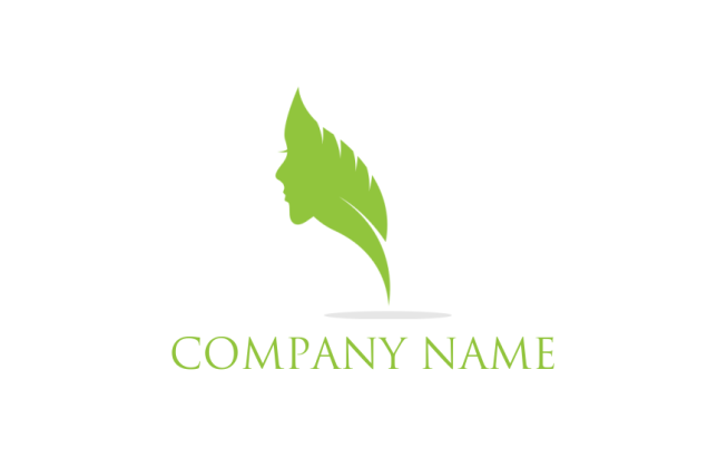 design a spa logo female face profile merged with leaf 