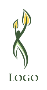 spa logo feminine swoosh figure with leaves