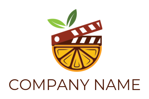 media logo of film clipper merged with orange