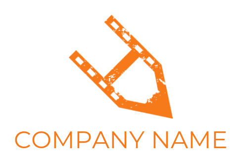 media logo online film reel forming pencil in grunge effect