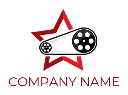 make a communication logo with film reel merged with star