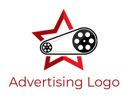 communication logo film reel merged with star