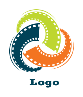 create a media logo of film with reel swooshes 