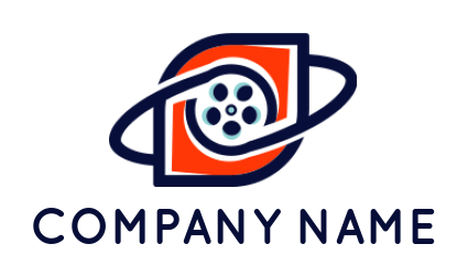 make a media logo film reel wheel line art leaf