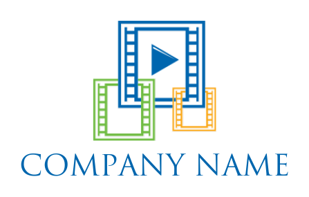generate a media logo of film reel with window