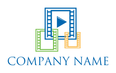 generate a media logo of film reel with window