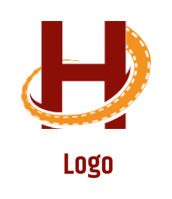 film stripe swoosh around letter h idea