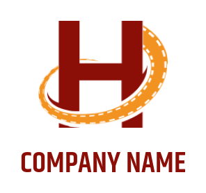 design a Letter H logo with film strip swoosh