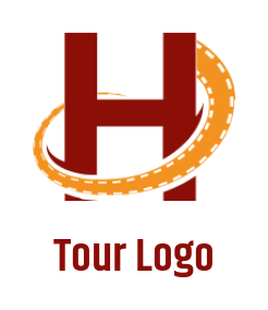 design a Letter H logo film stripe swoosh around letter h