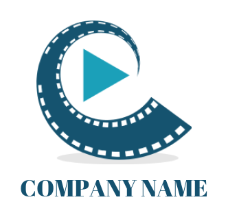 create an entertainment logo film stripe with play button - logodesign.net