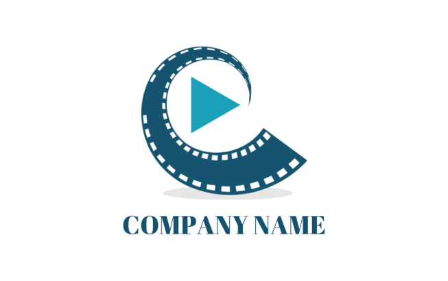 create an entertainment logo film stripe with play button - logodesign.net