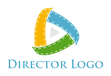 create a media logo film strips in play button