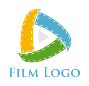 create a media logo film strips in play button