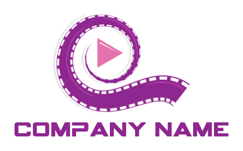 create a media logo film swoosh with play button