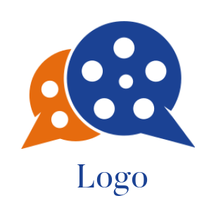 create a media logo films in two speech bubbles