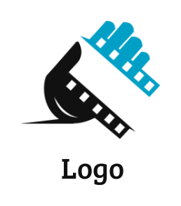 Media logo filmstrip in hand
