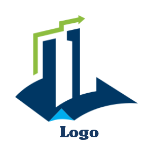 marketing logo financial bars with arrow