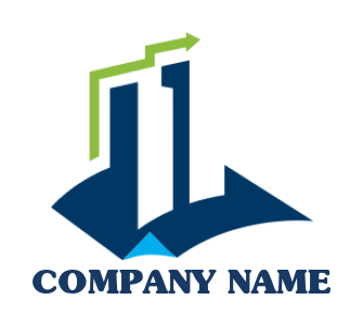 marketing logo financial bars with arrow