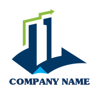 marketing logo illustration financial bars combined with arrow showing success