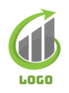 make a finance logo financial bars inside arrow
