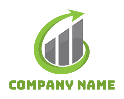 finance logo maker financial bars inside arrow - logodesign.net