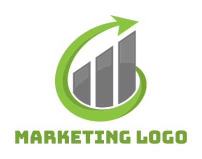 make a finance logo financial bars inside arrow