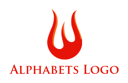 alphabet logo fire forming Letter W