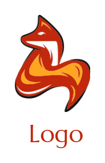 animal logo template fire fox line art - logodesign.net