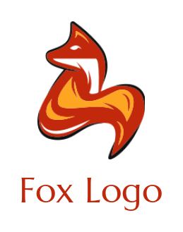 animal logo template fire fox line art - logodesign.net