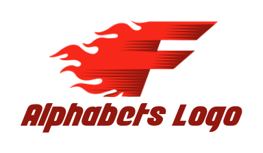 alphabets logo fire forming Letter F