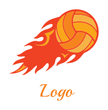 sports logo maker fire merged with basket ball