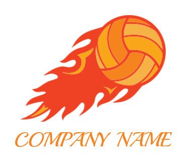 sports logo maker fire merged with basket ball - logodesign.net