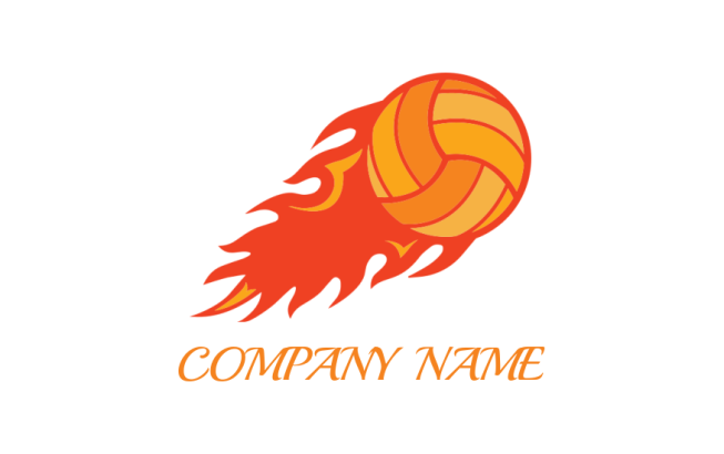 sports logo maker fire merged with basket ball