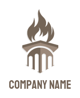 law firm logo icon fire on a pillar - logodesign.net